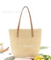 Woven One-color Straw Beach Bag Wholesale Nihaojewelry sku image 1