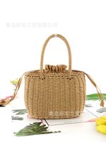 Factory Price New Paper String Handbag Mori Style Straw Bag Fashion Casual Woven Bag Beach Bag Women Bag One Piece Dropshipping sku image 1