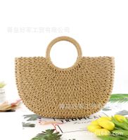 Paper Rope Woven Beach Straw Bag Wholesale Nihaojewelry sku image 2