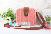 Candy Color Straw Woven Square Messenger Bag Wholesale Nihaojewelry sku image 3