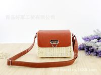 Candy Color Paper Rope Straw Woven Messenger Bag Wholesale Nihaojewelry sku image 2