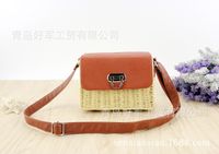 Candy Color Paper Rope Straw Woven Messenger Bag Wholesale Nihaojewelry sku image 3