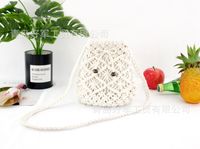 Hand-tie Woven Cotton Rope Straw Woven Diagonal Mini Bag Wholesale Nihaojewelry sku image 1