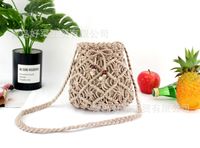 Hand-tie Woven Cotton Rope Straw Woven Diagonal Mini Bag Wholesale Nihaojewelry sku image 3