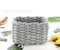 New Nordic Woven Basket Bold Cotton String Storage Box Storage Basket Storage Basket Laundry Basket Desktop Snack Basket sku image 1