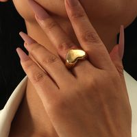 Korean Heart Glossy Copper Plated Real Gold Heart-shaped Ring main image 3