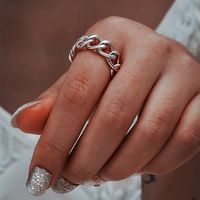 Fashion Braided Chain Open Adjustable Copper Ring Wholesale Nihaojewelry main image 3