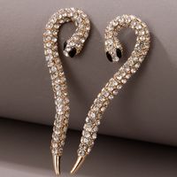 Wholesale Jewelry Snake Shape Full Of Diamonds Stud Earrings Nihaojewelry sku image 1