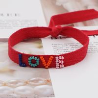 Nihaojewelry Ethnic Style Color Love Beaded Letter Ribbon Bracelet Wholesale Jewelry main image 1