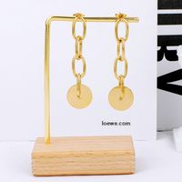 Nihaojewelry Jewelry Wholesale Long Chain Small Disc Pendant Stainless Steel Earrings main image 5