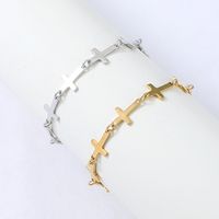 Nihaojewelry Simple Style Stainless Steel Cross Bracelet Wholesale Jewelry main image 2
