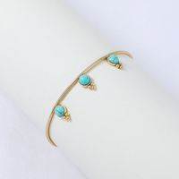 Nihaojewelry Simple Style Water Drop Turquoise Stainless Steel Bracelet Wholesale Jewelry main image 1