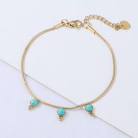 Nihaojewelry Simple Style Water Drop Turquoise Stainless Steel Bracelet Wholesale Jewelry main image 3