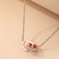 Wholesale Jewelry Fashion Letter D Circle Pendant Titanium Steel Necklace Nihaojewelry main image 1