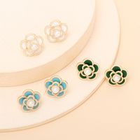 Nihaojewelry Simple Pearl Rose Stud Earrings Wholesale Jewelry main image 4