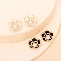 Nihaojewelry Simple Pearl Rose Stud Earrings Wholesale Jewelry main image 5