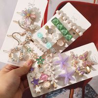 Pearl Barrettes Set Europe And America Cross Border  Acrylic Barrettes Combination Hair Accessories Factory Direct Sales main image 1