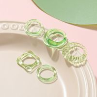Wholesale Jewelry Simple Transparent Acetate Resin Ring  5-piece Set Nihaojewelry main image 1