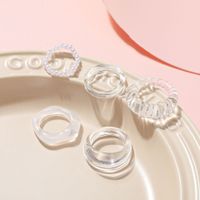 Wholesale Jewelry Simple Transparent Acetate Resin Ring  5-piece Set Nihaojewelry main image 3