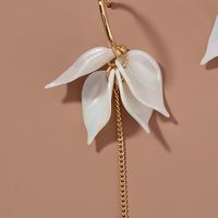 Nihaojewelry Jewelry Wholesale Pearls White Leaves Zircon Pendant Long Earrings main image 5