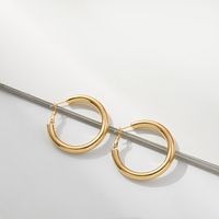 Nihaojewelry Jewelry Wholesale New Alloy Simple Golden Round Earrings main image 6