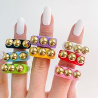 Wholesale Jewelry Retro Geometric Color Acrylic Resin Ring Nihaojewelry main image 5