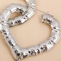 Nihaojewelry Jewelry Wholesale Stainless Steel New Bamboo Heart Aloy Earrings main image 4