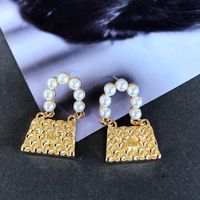 Nihaojewelry Simple Pearl Drip Glaze Heart Gemstone Earrings Wholesale Jewelry main image 4