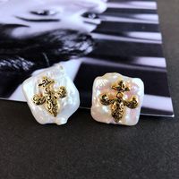 Nihaojewelry Collier Pendentif Coquillage Baroque Boucles D&#39;oreilles En Perles De Culture Bijoux En Gros main image 4
