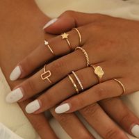 Wholesale Jewelry Alloy Five-pointed Star Heart Ring 8-piece Set Nihaojewelry main image 1