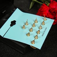 Nihaojewelry Simple Water Drop Rhinestone Flower Earring Multi-piece Set Wholesale Jewelry main image 5