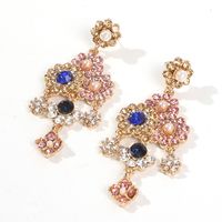 Nihaojewelry Retro Diamond-studded Pearl Long Pendant Earrings Wholesale Jewelry main image 4