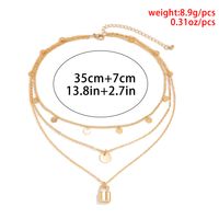 Nihaojewelry Fashion Sequins Padlock Pendant Multilayer Thin Chain Necklace Set Wholesale Jewelry main image 4