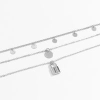 Nihaojewelry الأزياء الترتر قفل قلادة متعدد الطبقات رقيقة سلسلة قلادة مجموعة المجوهرات بالجملة main image 5
