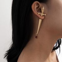 Fashion Cross Plating Alloy Artificial Gemstones Earrings Ear Studs main image 5