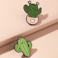 Nihaojewelry Simple Cartoon Cactus Plant Potted Shape Brooch Wholesale Jewelry main image 5