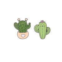 Nihaojewelry Simple Cartoon Cactus Plant Potted Shape Brooch Wholesale Jewelry main image 6