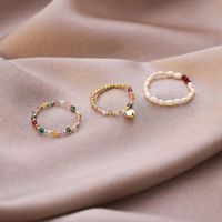 Wholesale Jewelry Crystal Pearl Beads Elastic Ring Nihaojewelry main image 1