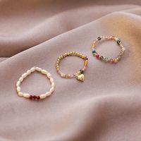 Wholesale Jewelry Crystal Pearl Beads Elastic Ring Nihaojewelry main image 6