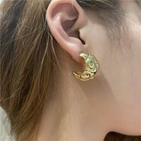 Nihaojewelry Jewelry Wholesale Simple Diamond Pattern C-shaped Geometric Earrings main image 4