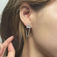 Nihaojewelry Jewelry Wholesale Simple Alloy Chain Tassel Geometric Earrings main image 1