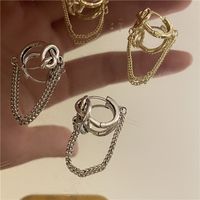 Nihaojewelry Jewelry Wholesale Simple Alloy Chain Tassel Geometric Earrings main image 3