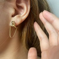 Nihaojewelry Jewelry Wholesale Simple Alloy Chain Tassel Geometric Earrings main image 4