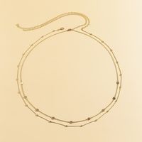 Nihaojewelry Rétro Disque Géométrique Double Couche Épissage Chaîne De Taille En Cuivre Bijoux En Gros main image 5