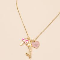 Nihaojewelry Simple Fashion Letter Heart Pendant Necklace Wholesale Jewelry main image 2