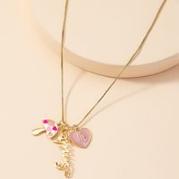 Nihaojewelry Simple Fashion Letter Heart Pendant Necklace Wholesale Jewelry main image 5
