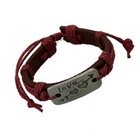 Nihaojewelry Braided Alloy One Arrow Through The Heart Cowhide Bracelet Wholesale Jewelry main image 4