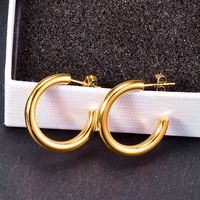 Heart Plating 304 Stainless Steel Titanium Steel No Inlaid 18K Gold Plated Earrings main image 5