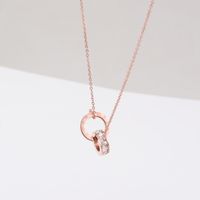 304 Stainless Steel Titanium Steel 18K Gold Plated Rose Gold Plated Exaggerated Inlaid Shell Inlaid Gold Crown Artificial Diamond Necklace main image 6