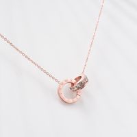 304 Stainless Steel Titanium Steel 18K Gold Plated Rose Gold Plated Exaggerated Inlaid Shell Inlaid Gold Crown Artificial Diamond Necklace main image 5